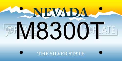 M8300T Nevada License Plate