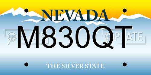 M830QT Nevada License Plate