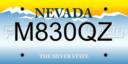 M830QZ Nevada License Plate