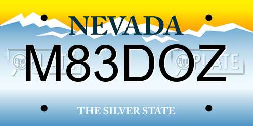 M83DOZ Nevada License Plate