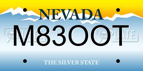 M83OOT Nevada License Plate