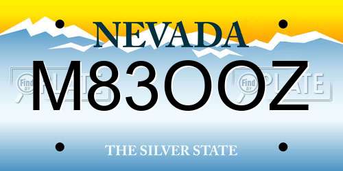 M83OOZ Nevada License Plate