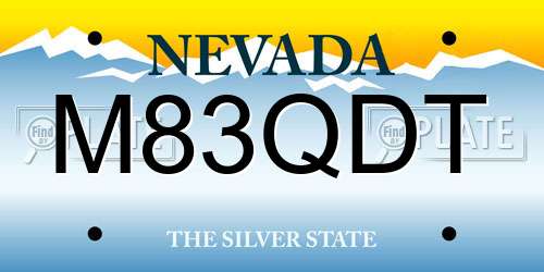 M83QDT Nevada License Plate
