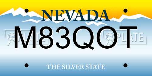 M83QOT Nevada License Plate