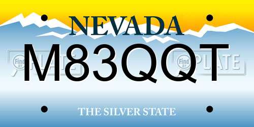 M83QQT Nevada License Plate