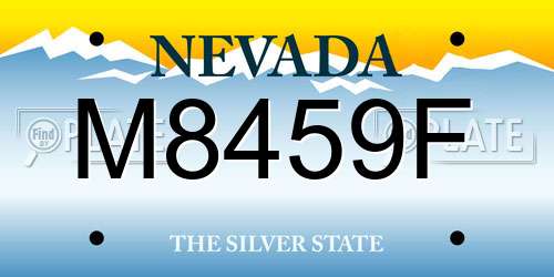 M8459F Nevada License Plate