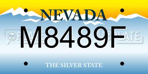 M8489F Nevada License Plate