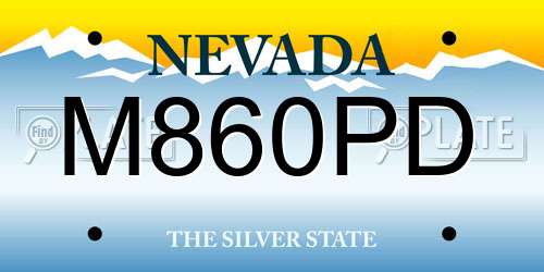 M860PD Nevada License Plate