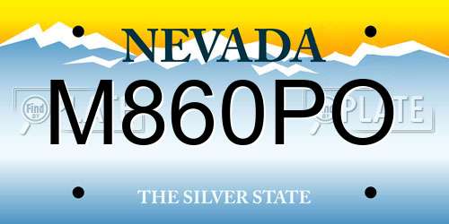 M860PO Nevada License Plate