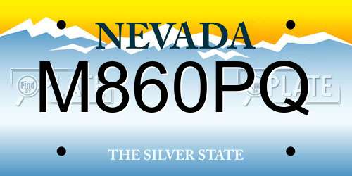 M860PQ Nevada License Plate