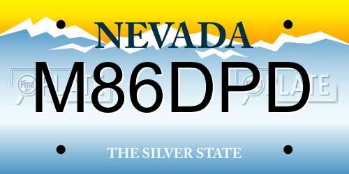 M86DPD Nevada License Plate