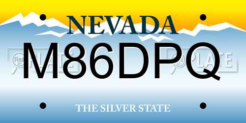 M86DPQ Nevada License Plate