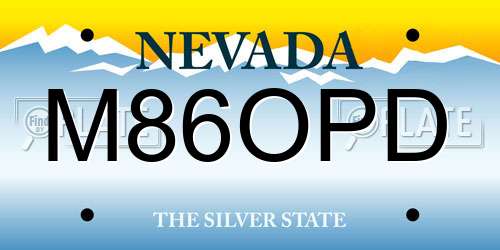 M86OPD Nevada License Plate