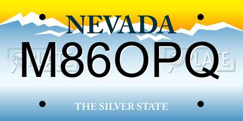 M86OPQ Nevada License Plate