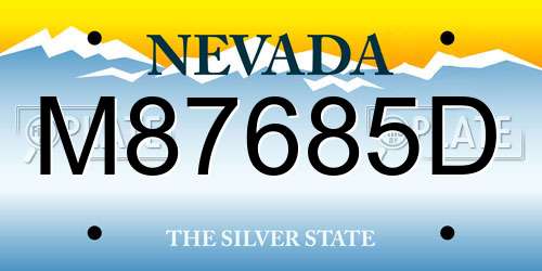 M87685D Nevada License Plate