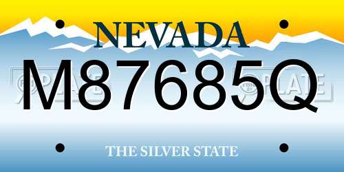 M87685Q Nevada License Plate