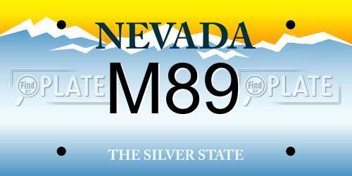 M89 Nevada License Plate