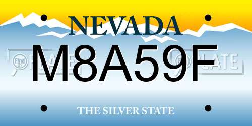 M8A59F Nevada License Plate