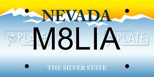 M8LIA Nevada License Plate