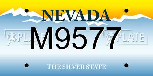 M9577 Nevada License Plate