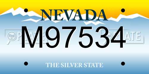 M97534 Nevada License Plate