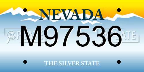 M97536 Nevada License Plate
