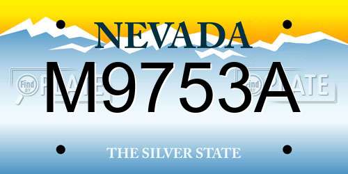 M9753A Nevada License Plate