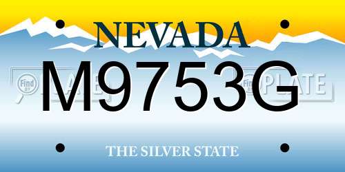 M9753G Nevada License Plate