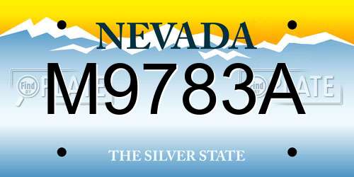 M9783A Nevada License Plate