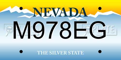 M978EG Nevada License Plate