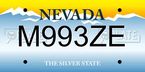 M993ZE Nevada License Plate