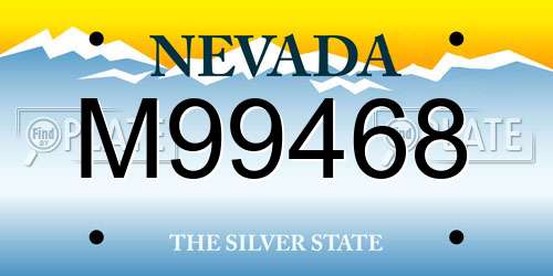M99468 Nevada License Plate