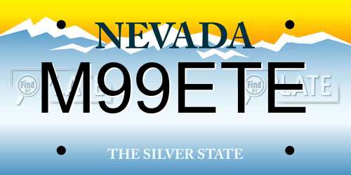 M99ETE Nevada License Plate