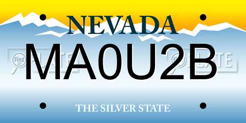 MA0U2B Nevada License Plate