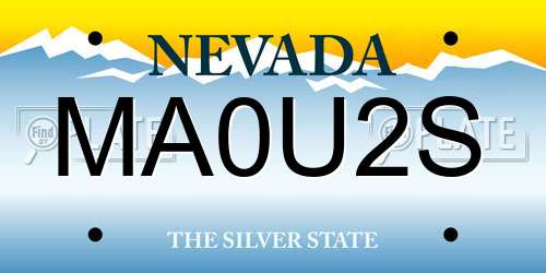 MA0U2S Nevada License Plate