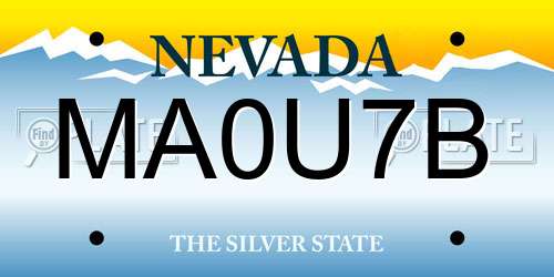 MA0U7B Nevada License Plate