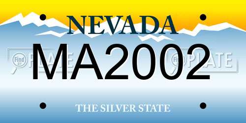 MA2002 Nevada License Plate