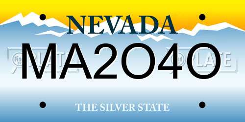 MA2O4O Nevada License Plate