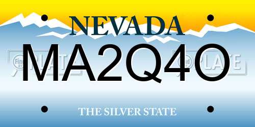 MA2Q4O Nevada License Plate