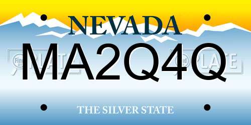 MA2Q4Q Nevada License Plate