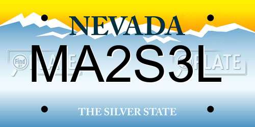 MA2S3L Nevada License Plate