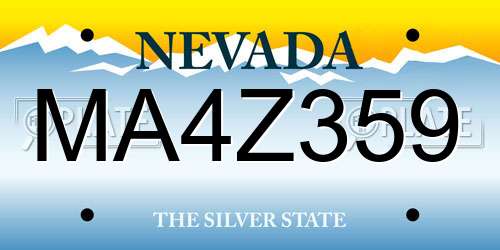 MA4Z359 Nevada License Plate