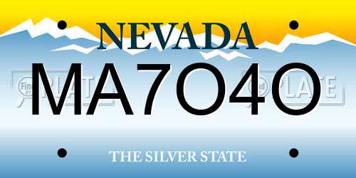 MA7O4O Nevada License Plate
