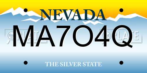 MA7O4Q Nevada License Plate