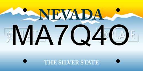 MA7Q4O Nevada License Plate