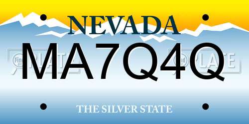 MA7Q4Q Nevada License Plate