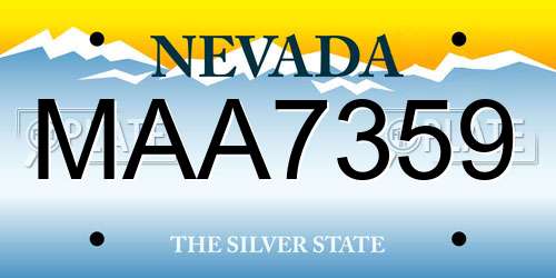 MAA7359 Nevada License Plate