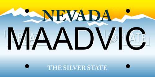 MAADVIC Nevada License Plate