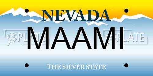 MAAMI Nevada License Plate