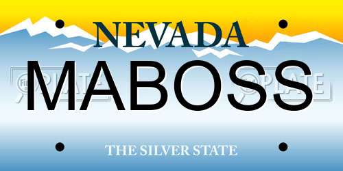 MABOSS Nevada License Plate